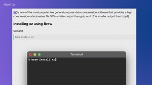 How to install xz data compression software using Brew