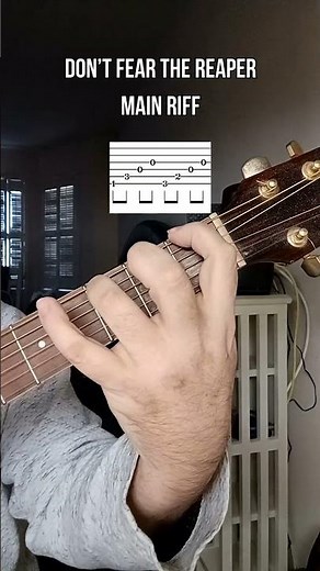 Don't Fear the Reaper Main Riff Easy Guitar Lesson for Beginners #guitartok