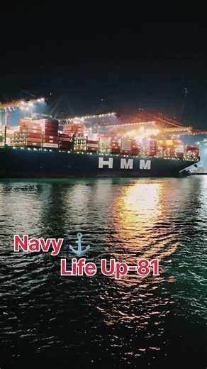 merchant Navy lovers 🤟 HMM container ship loading containers in ship short video #ship #sea #army