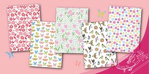 Spring Nature-Themed Pattern Posters Pack