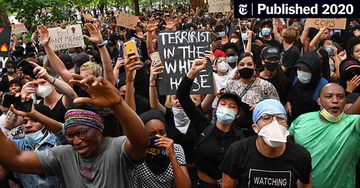 As Protests and Violence Spill Over, Trump Shrinks Back