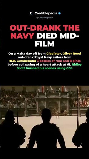 Oliver Reed Died Mid-Gladiator After Out-Drinking Royal Navy Sailors