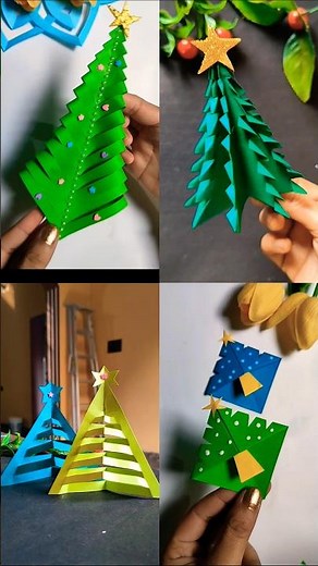 4 DIY Christmas Paper Tree🎄/Christmas craft #papertree #christmas #christmascraft #papercraft #diy