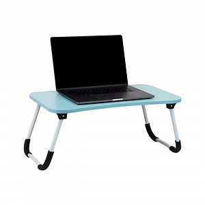 Mind Reader Foldable Bed Tray, Lap Desk with Fold-Up Legs, Freestanding Portable Table for Laptop, Tablet, Reading, Blue
