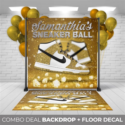 Backdrop   Floor Decal Combo, Sneaker Ball Banner, Custom Design, Custom Banner, Floor Decal, Sneakerball Sneaker Party Decor, Birthday - Etsy