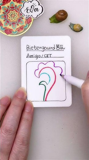 #bietergourd 苦瓜 How to draw by Eva Wu Zentangle tangle pattern 禪繞畫 圖樣 #shorts