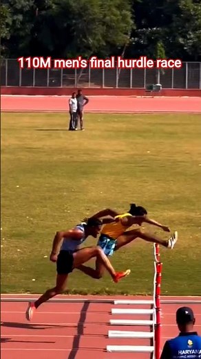 110M men's final hurdle race #haryanaolympic #hurdle #viral