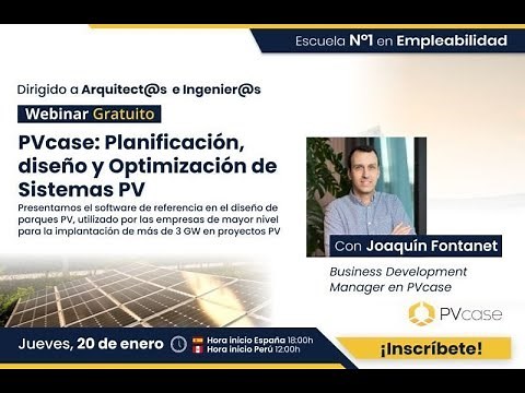WEBINARS EDIFICACIÓN Y EERR PVcase: Planificación, Diseño y Optimización de Sistemas PV.