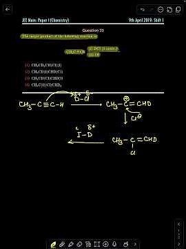 JEE Main PYQ | Markownikoff’s Rule with Isotopes 🧪 | Reaction of Propyne with DCl and DI