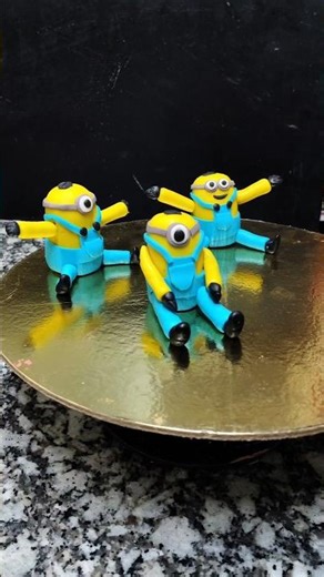 Easy DIY Minion Cake Toppers | Step-by-Step Fondant Tutorial#shorts#shortsviral#minioncake #minions