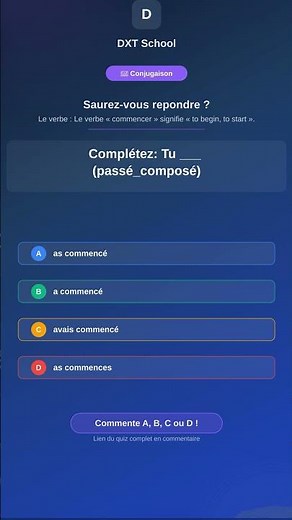 Conjugaison : commencer #Shorts