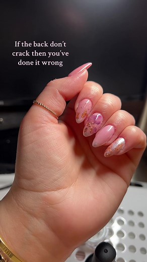 First time using flakes in a nail set. Think it turned out pretty good 🌸🦋 #fypシ #nails #nailart #nailinspo #nailtok