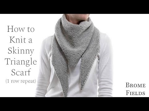 How to Knit a Skinny Triangle Scarf in Garter Stitch + Free Pattern