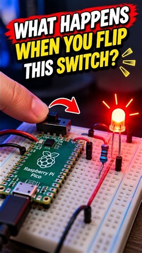 What happens when you flip this switch? #raspberrypipico #led