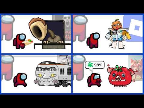 Mini Crewmate Kills Italian Brainrot Characters - Part 1-4 | Among Us