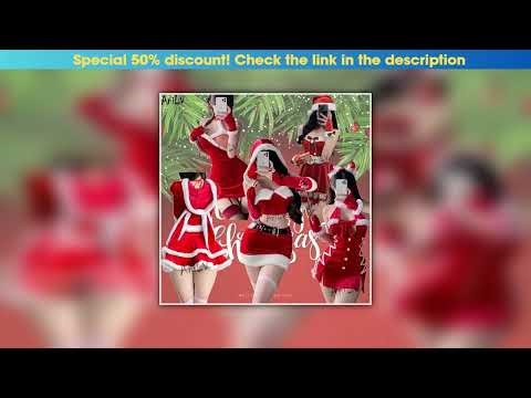 Slide AniLV Christmas Santa Claus Snowflake Halter Backless Dress Uniform Warm Plush Outfits Costum