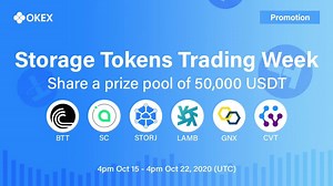 15 reactions · 15 comments | ☁ Storage Tokens Spot Trading Week ☁ Join the 7-day trading challenge & share a prize pool of 50,000 USDT   Valid tokens: $BTT, $SC, $STORJ, $LAMB, $GNX & $CVT  Trade the token of the day  EXCLUSIVE rewards for new traders Details & join: https://bit.ly/2GVOLbD | OKX | Facebook