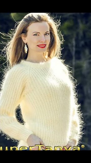 Ivory white summer mohair sweater by SuperTanya