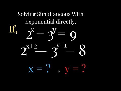 Solving Simultaneous With Exponential directly.