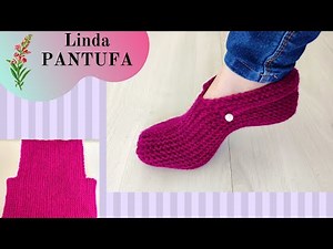 KNIT PANTUFA FOR BEGINNERS EASY STEP BY STEP