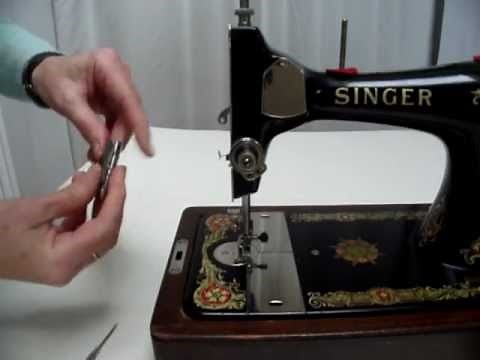 How to adjust the Tension on a Vintage Long Bobbin Sewing Machine - 1934 Singer 128K Indian Star