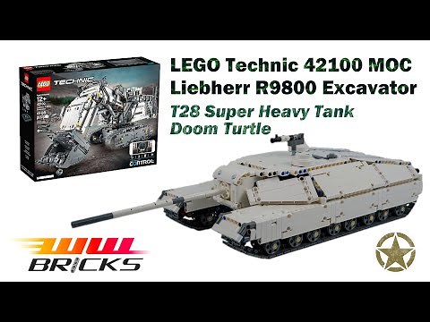 US T28 Super Heavy Tank Doom Turtle｜LEGO Technic 42100 Liebherr R9800 MOC #legotechnic #legotank