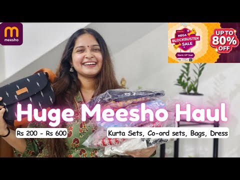 Huge Meesho Kurta sets, Tops, Kurtas, Bags Haul | Upto 80% OFF Mega Blockbuster Sale | ENG subtitles