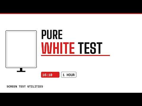 Pure White Screen Test (16:10) – 1 Hour – Full Screen