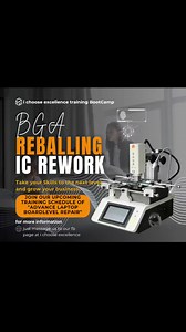 4.3K views · 36 reactions | Advance Laptop board level repair training Highlight topic about bga reballing - Bga maintenance - machine Settings and Profiling - PCH/CPU/GPU Profile Referrence - Preparation before and after removing chip - tricks 101 safe and fast in removing ic without damaging the chip and terminal pad -etc if you want to know more join us  | I Choose Excellence | Facebook