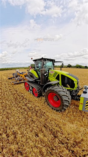Alex in the CLAAS 960 TT tractor and TWB cultivator working stubble land at Fred Walter and Sons | Pro Horizon Farming Content