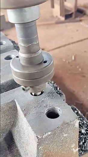 Tapping Threaded Hole on Metal Block Using Machine