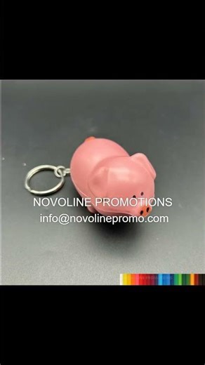 Custom Pig Shaped Stress Ball Key Tag For Giveaways #novolinepromotionalproducts #pigstressball
