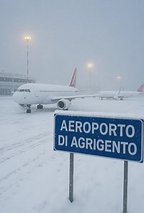 Neve e disagi: voli cancellati all'aeroporto di Agrigento. | Satira Agrigentina