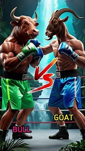 GOAT VS BULL #animalfight#boxing #wrestling