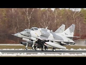 [4K] Airplane Spotting TaktLwG 71 I Eurofighter, Skyhawk, Alpha Jet I Two-ship-takeoff