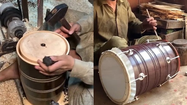 Crafting Traditional Wooden Drums with Skill