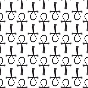 Symbol of the pharaoh, Ancient Egypt. Ankh cartoon illustration....