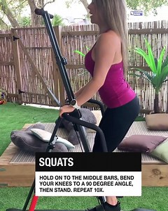 Squat low and climb high with MaxiClimber! Incorporate this into your MaxiClimber workout as squats are a great full-body fitness staple that works your glutes, quads, and hamstrings. | MaxiClimber