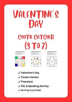 Valentine’s Day Cootie Catcher | Preschool Activity | Fortune Teller | February