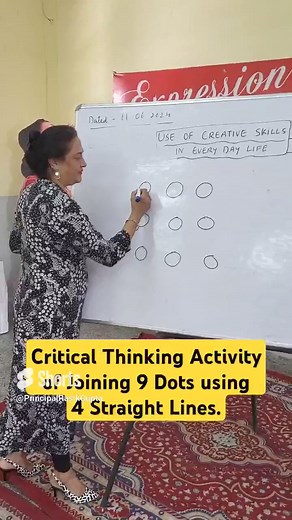 1.8M views · 2.6K reactions | Critical Thinking Activity for Teachers. Joining 9 Dots using 4 Straight Lines. | Principal Rasik Gupta | Facebook