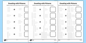 Counting with Pictures Differentiated Worksheet Pack