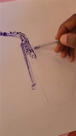 comment j'ai pus réaliser ce saxophone #drawing #comment #apprendreledessin #sketch