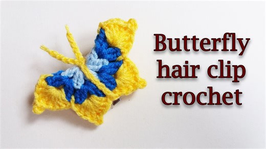 Butterfly Hair Clip Crochet Tutorial | How to Crochet a Hair Clip