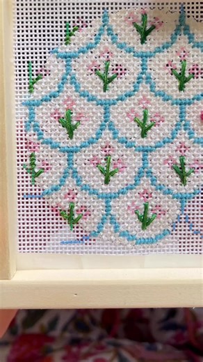 Happy Saturday! Heres a quick ribbon class. #needlepoint #needlepointtiktok #needlepointhowto