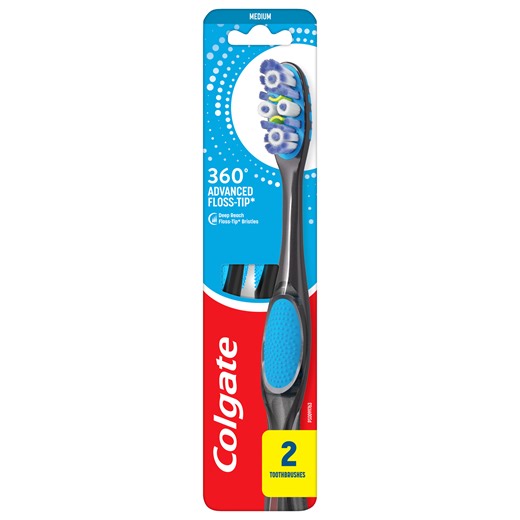 Colgate 360 Advanced Floss Tip Medium Bristles toothbrush for adults | Colgate 360