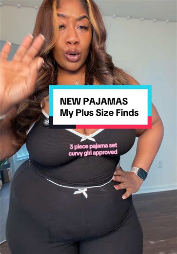 Check out my plus size fines this week plus size curvy girls this is a three-piece pajama set very stretchy. Try it. I love finding things that plus size. #plussize #plussizetiktok #womenspajamas #pajamaset #plussizefashion