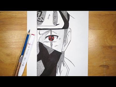 Drawing KAKASHI HATAKE [Mangekyou Sharingan Eyes] - Half Face Drawing