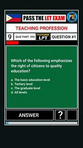 53K views · 904 reactions | Teaching Profession Quiz Part 393 | Pass the LET Exam | Facebook