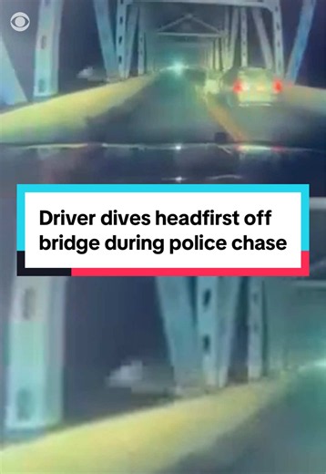 A driver jumped headfirst off a bridge in Missouri during a police chase on July 18. The suspect, Gavin Thor Lundgren, fled after an attempted traffic stop, police said. Firefighters later deployed on boat found Lundgren, who was taken into custody. #missouri