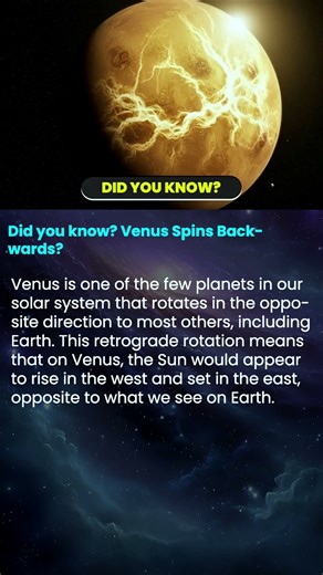 Did you know? Venus Spins Backwards? #shorts